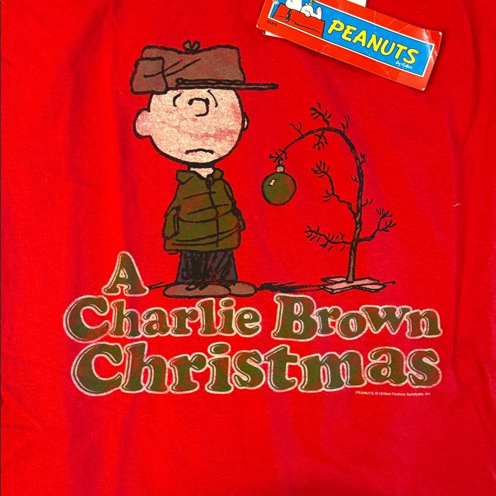 Peanuts Red Charlie Brown Holiday Tee - Picture 3 of 5